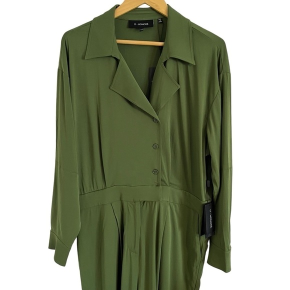 11 HONORE Sheila Notched Collar Long Sleeve Utility Jumpsuit - Picture 5 of 11